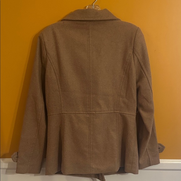 Tan Double-Breasted Pea Coat - Picture 8 of 9